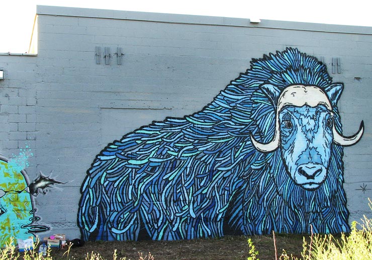 A new blue ram from Broken Crow in Minneapolis (image courtesy Stencil History X)