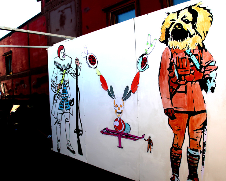 brooklyn-street-art-clown-soldier-jaime-rojo-fountain-NYC-2011-web
