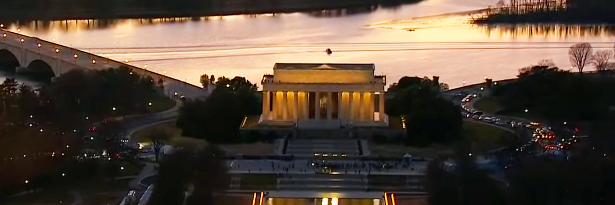 Honoring Our Beloved at Twilight at the Lincoln Memorial Along the Potomac