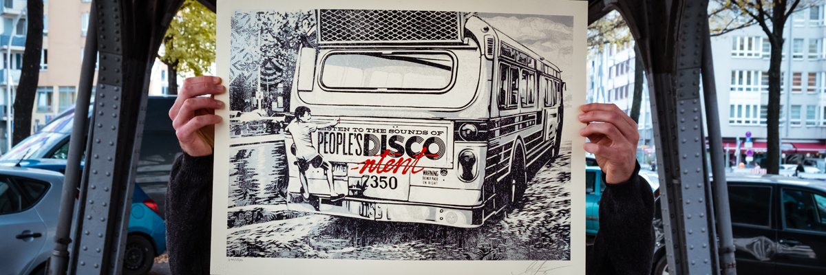 “Peoples Discontent” Debuts with Video Greeting from Shepard / Martha Cooper Signed New Print at UN