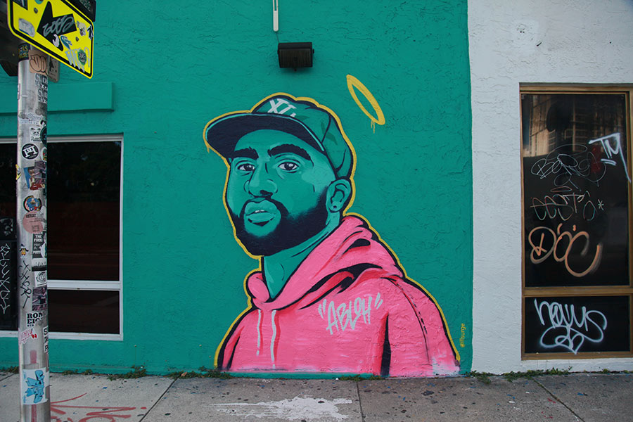 Artist paints tribute to Virgil Abloh in Wynwood