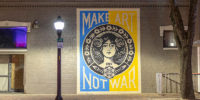 “Make Art Not War”; Recreating a Fairey Mural & Helping Ukrainians in Gainseville, Florida