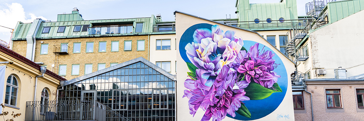 Sophie Mess Paints Duo of Sliced Botanicals for Shoppers in Gothenburg
