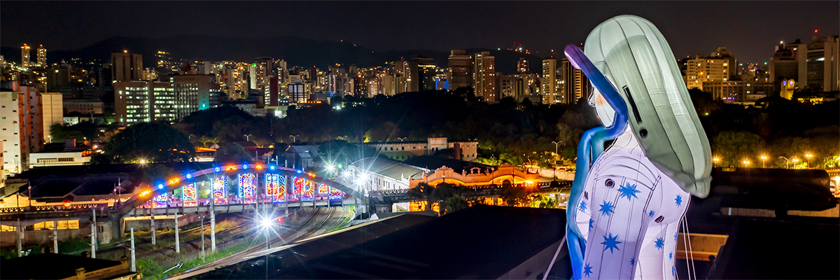 A Neon Temple of Light by AKACORLEONE – Festival da Luz in Brazil