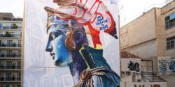 Athena with a Mohawk: Helmet and Handstyle, PichiAvo in Athens, Greece